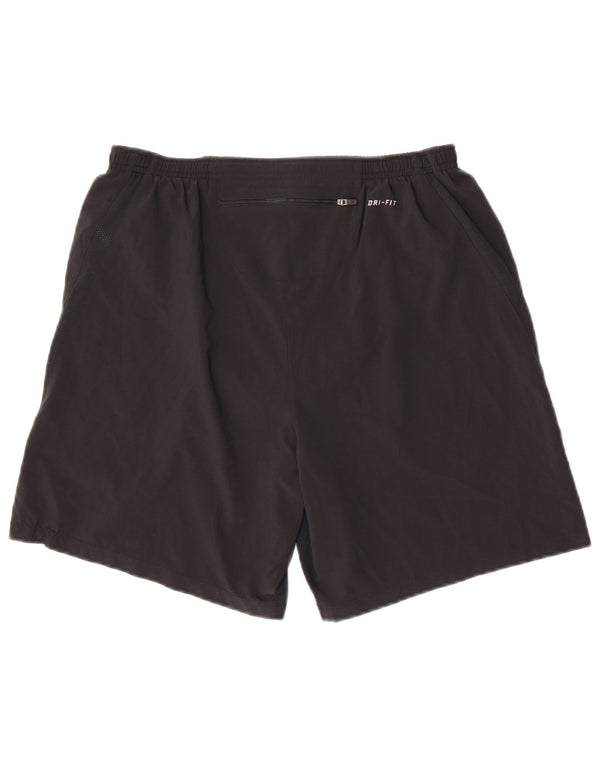 Pantaloncini sportivi Nike da uomo medi neri in poliestere sportivo