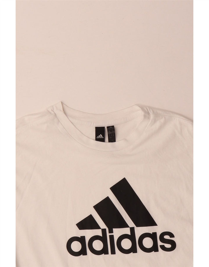 T-shirt grafica oversize da donna ADIDAS UK 20/22 XL Cotone bianco