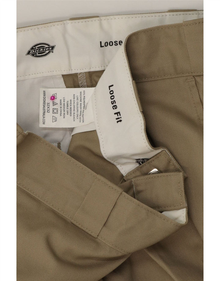 DICKIES Pantaloni cargo larghi da uomo W32 L32 Poliestere beige