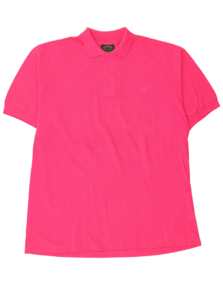 VINTAGE Mens Polo Shirt 2XL Pink Cotton