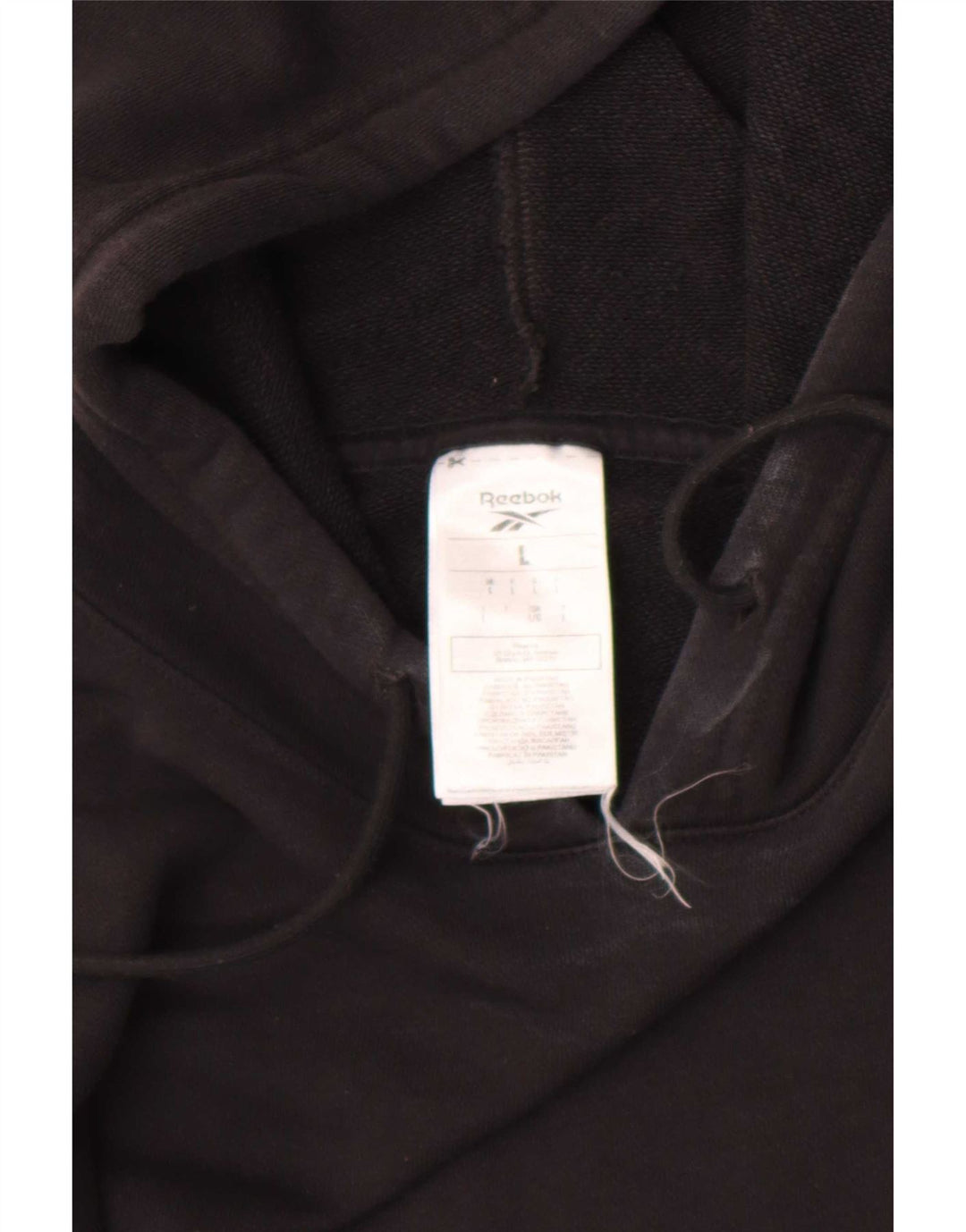 Felpa con cappuccio da uomo Reebok grande in cotone nero