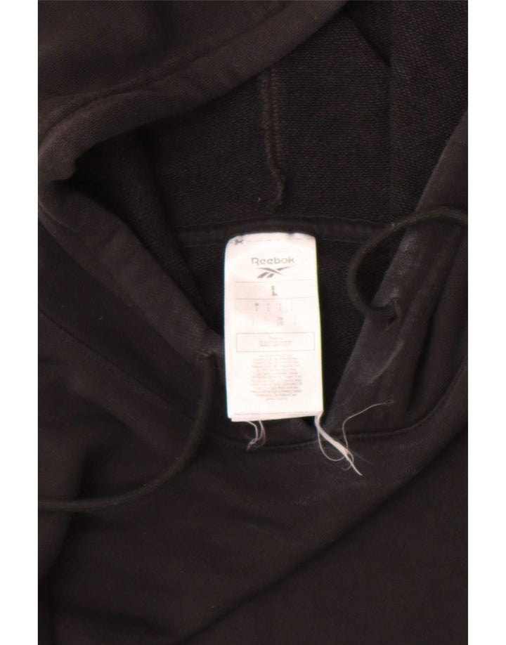 Felpa con cappuccio da uomo Reebok grande in cotone nero