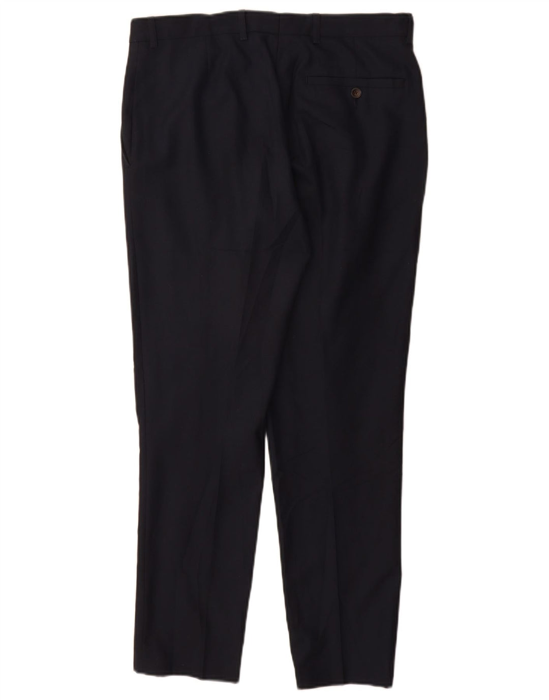 Pantaloni da abito slim da uomo Marks & Spencer W32 L29 poliestere blu navy