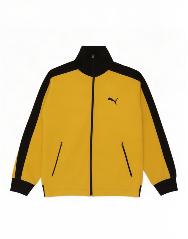 Giacca da tuta da uomo Puma Large in poliestere color block giallo