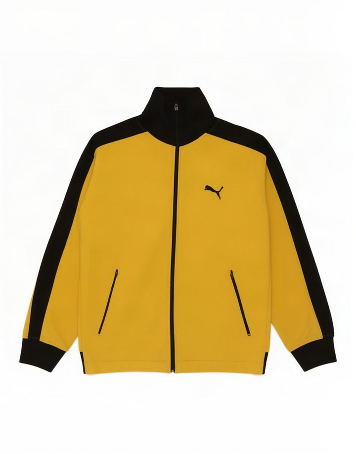 Giacca da tuta da uomo Puma Large in poliestere color block giallo