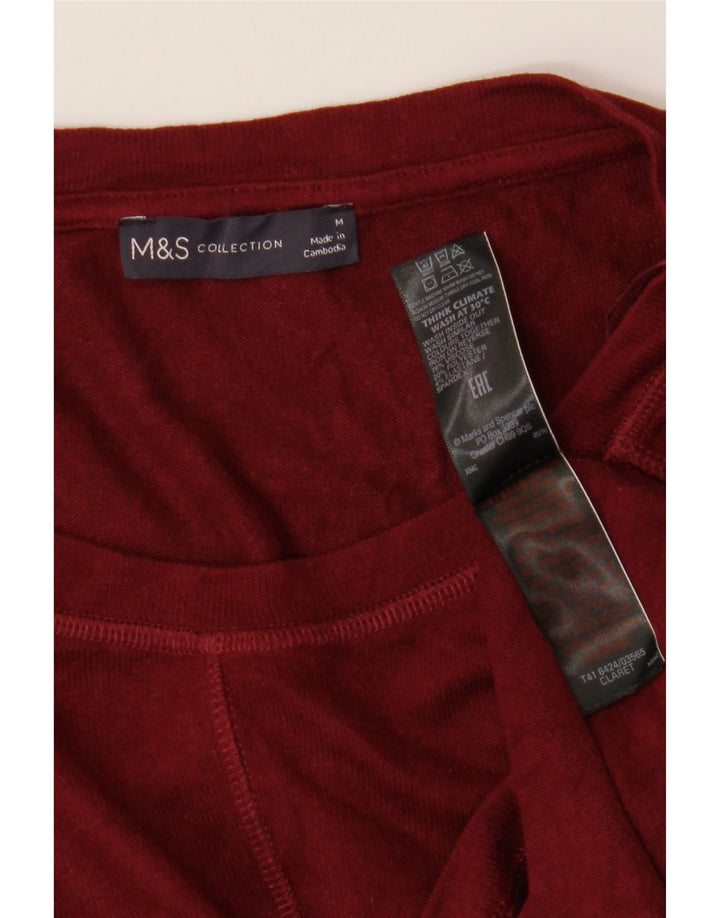 T-shirt da donna Marks & Spencer Top UK 14 Viscosa bordeaux media