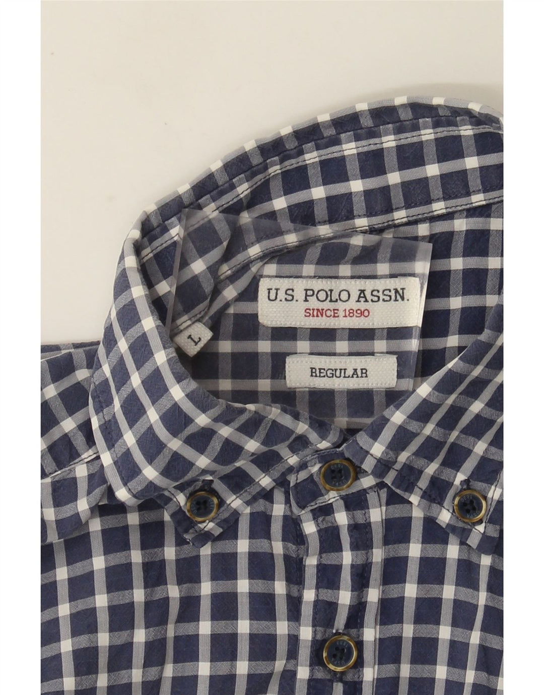 Polo Assn. degli Stati Uniti Camicia da uomo a maniche corte regolare grande a quadretti blu navy
