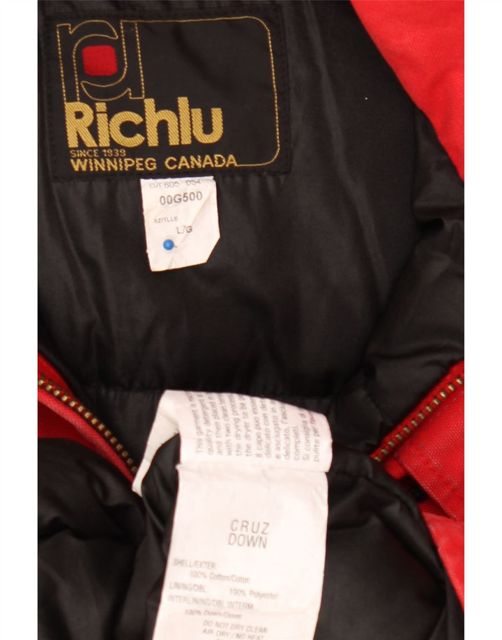 Cappotto imbottito con cappuccio da uomo Richlu UK 40 grande cotone rosso
