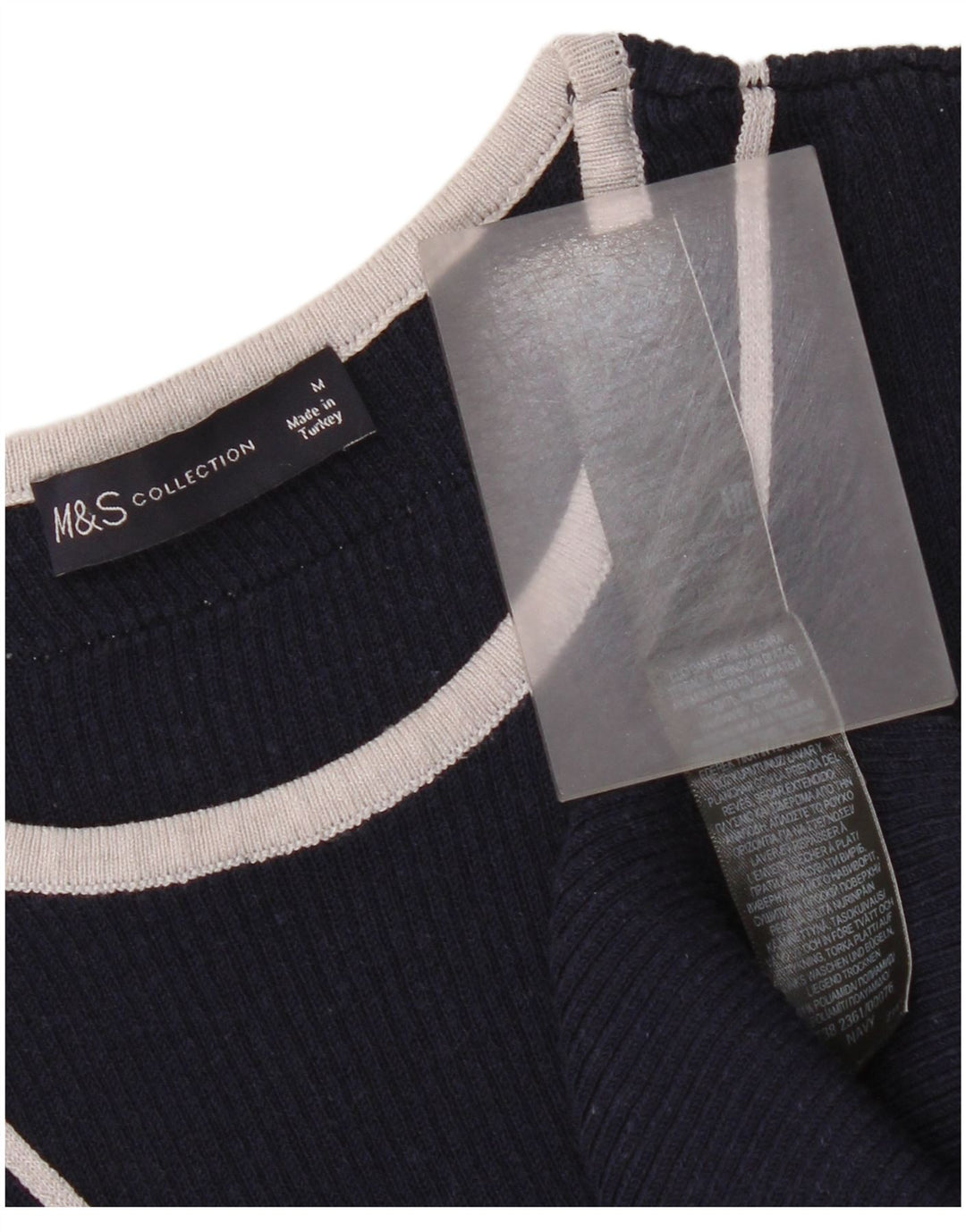 Abito maglione senza maniche da donna Marks & Spencer UK 12 blu navy medio