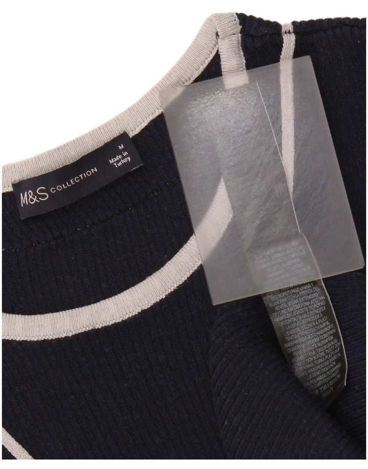 Abito maglione senza maniche da donna Marks & Spencer UK 12 blu navy medio