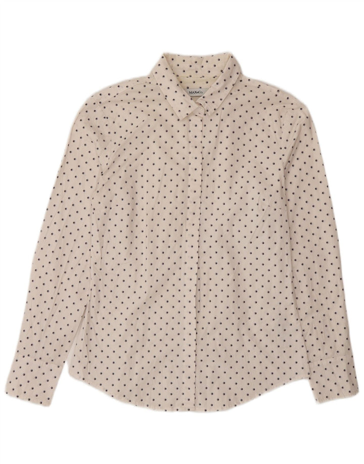 Camicia da donna Max & Co. UK 10 piccola in cotone maculato bianco