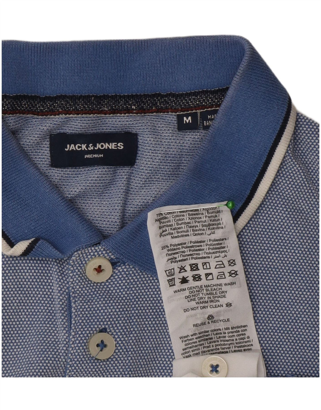 Polo da uomo Jack & Jones in cotone blu medio