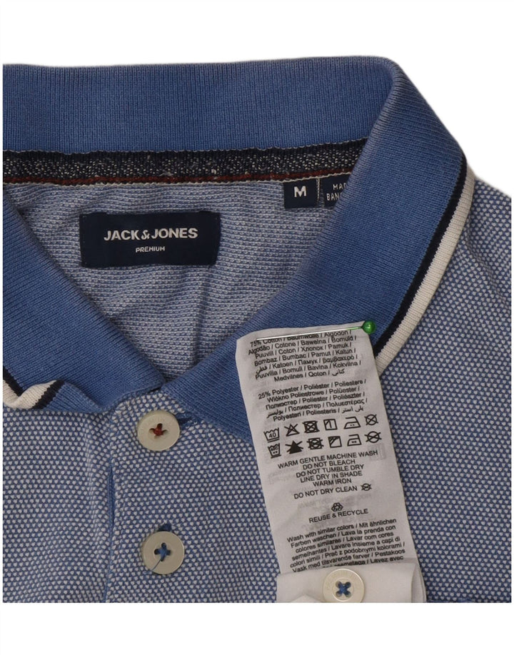 Polo da uomo Jack & Jones in cotone blu medio