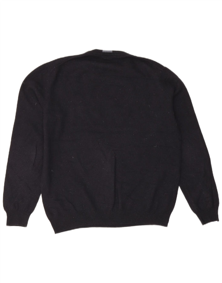 Hugo Boss Uomo Girocollo Maglione Maglione Grande Blu Navy Lana Vergine