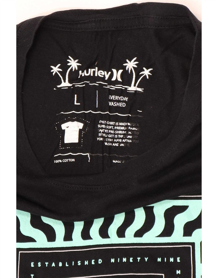 T-shirt grafica Hurley da uomo grande nera