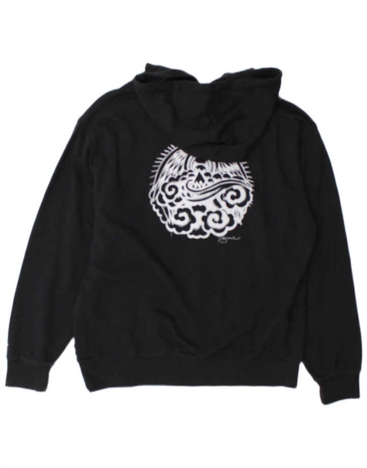 Felpa con cappuccio grafica da uomo Volcom piccola in cotone nero