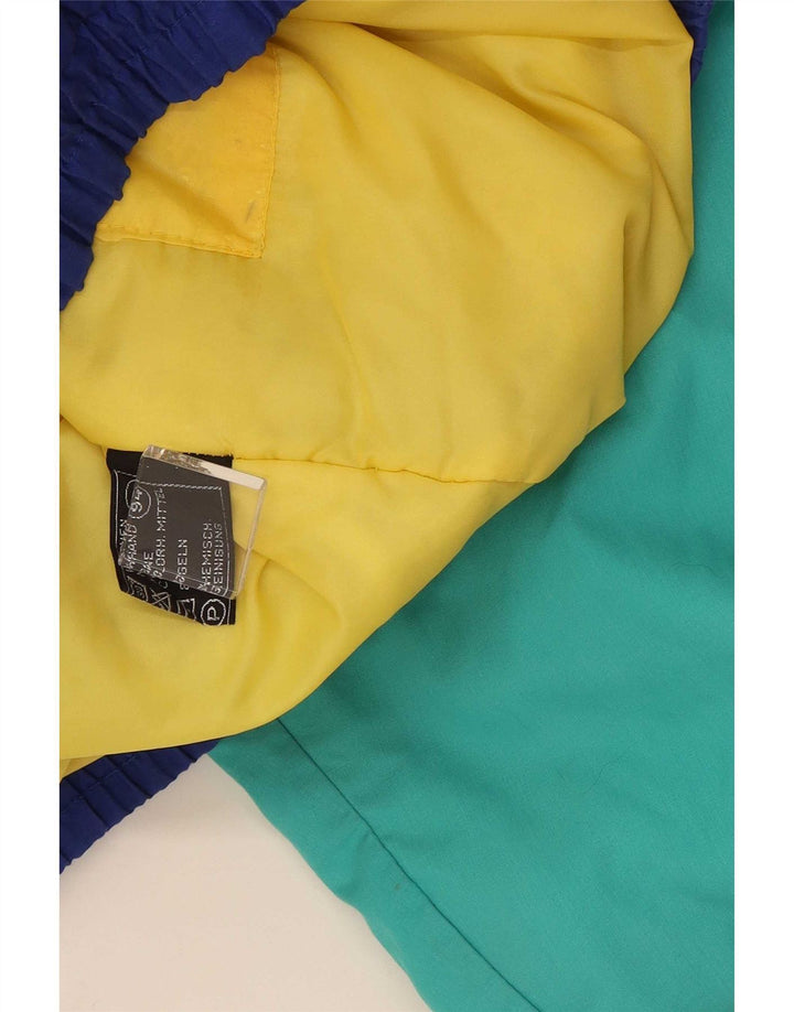Giacca da sci vintage da uomo con cappuccio UK 38 Colorblock medio multicolore