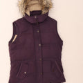 Gilet imbottito con cappuccio da donna Fat Face UK 12 Poliestere viola medio