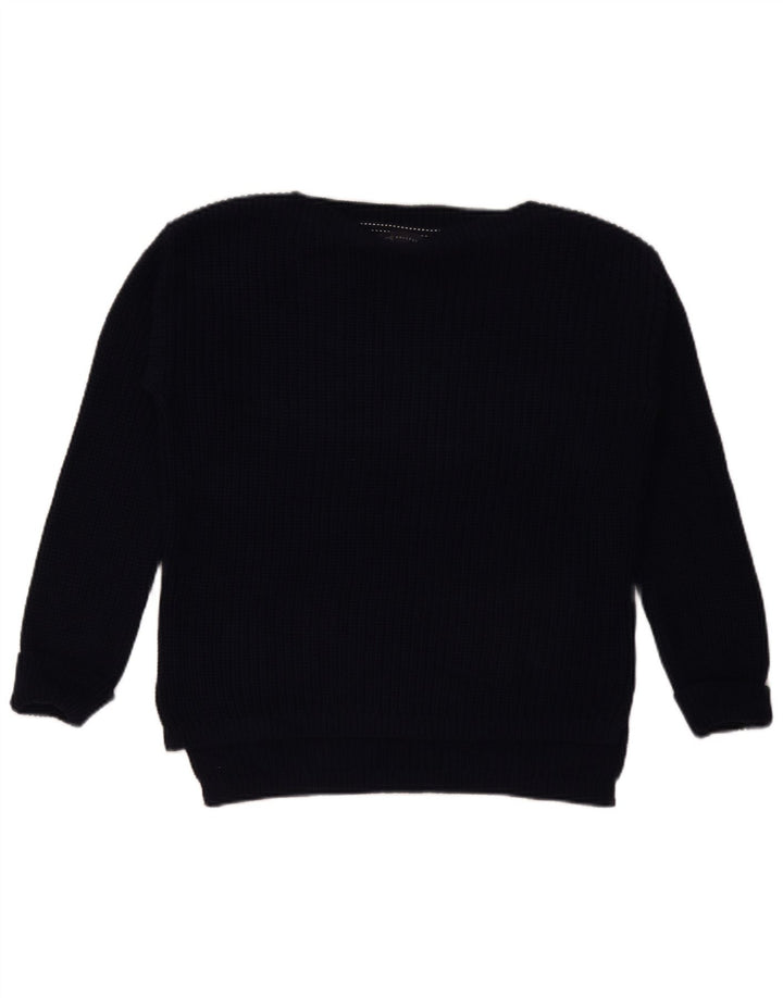 Maglione maglione girocollo da donna Marks & Spencer UK 14 blu navy medio