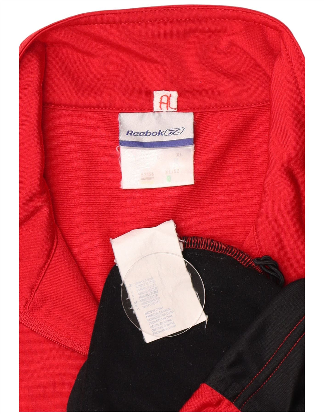 Giacca da ginnastica da uomo Reebok grande rossa in poliestere color block