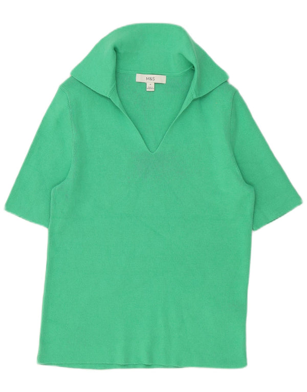 Polo da donna Marks & Spencer UK 12 cotone verde medio