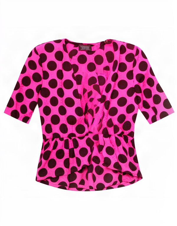 Top cardigan a maniche corte da donna Pierre Cardin UK 12 rosa medio maculato