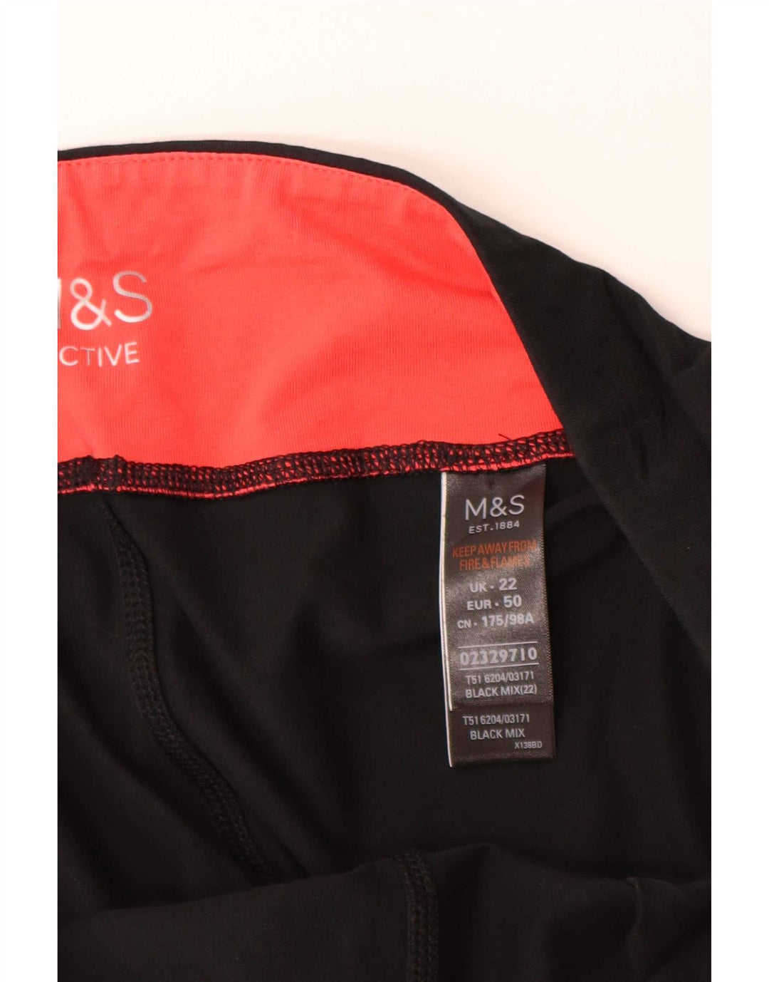Leggings Capri da donna Marks & Spencer UK 22 3XL cotone nero