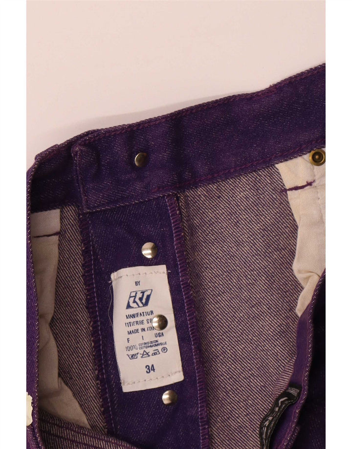 Jeans dritti da uomo Versace W34 L33 cotone viola