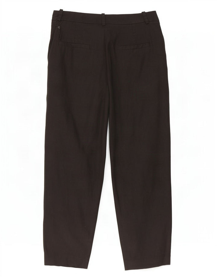 Pantaloni cropped da donna Massimo Dutti EU 40 Medium W30 L25 Lino nero