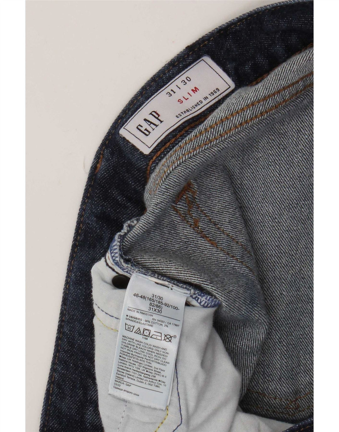 Jeans slim da uomo Gap W31 L30 cotone blu navy