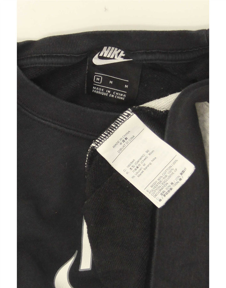Felpa con grafica corta Nike da donna UK 14 Medium Black Colourblock