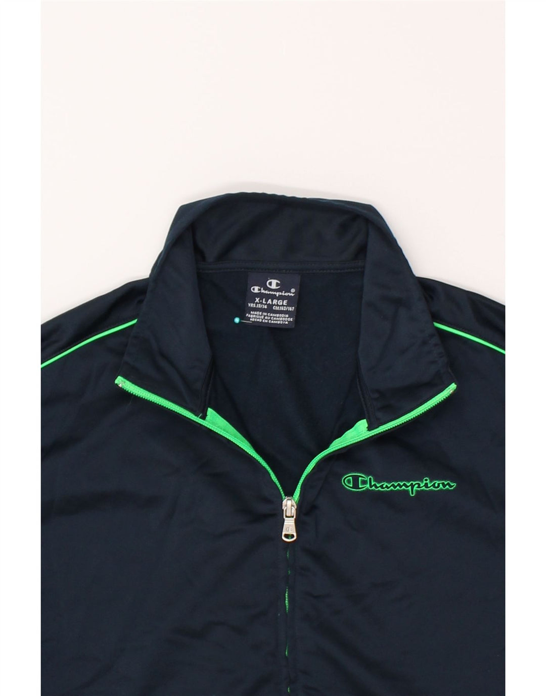 CHAMPION Boys Tracksuit Top Jacket 13-14 Years Navy Blue Polyester Vintage Champion and Second-Hand Champion from Messina Hembry 