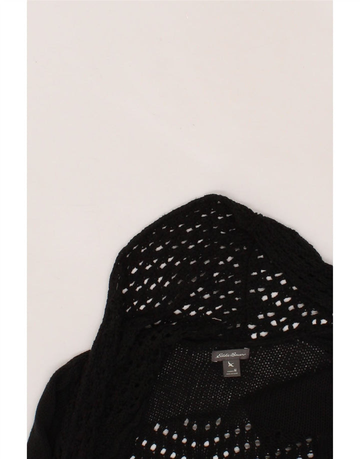 EDDIE BAUER Womens Cardigan Sweater UK 14 Medium Black Cotton Vintage Eddie Bauer and Second-Hand Eddie Bauer from Messina Hembry 