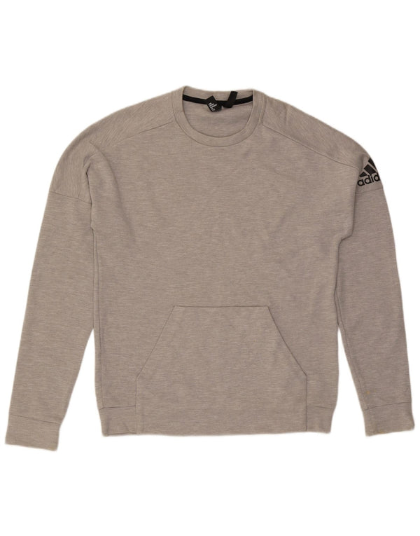 Adidas Mens Graphic Loose Fit Sweatshirt Jumper Small Grey Cotton