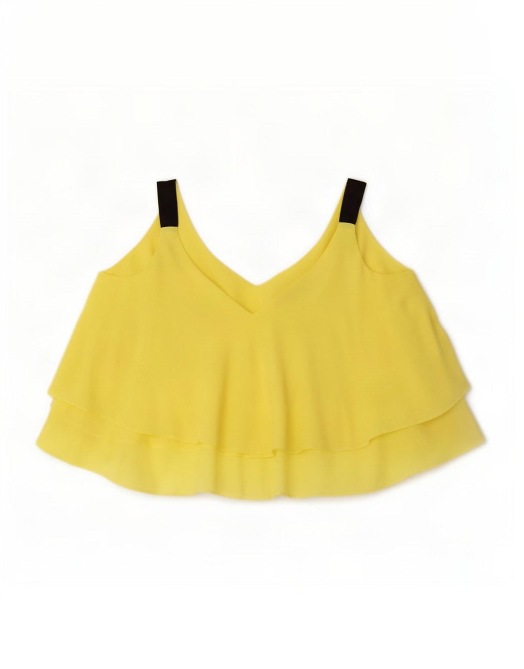 Canottiera oversize da donna Zara UK 10 piccola in poliestere giallo