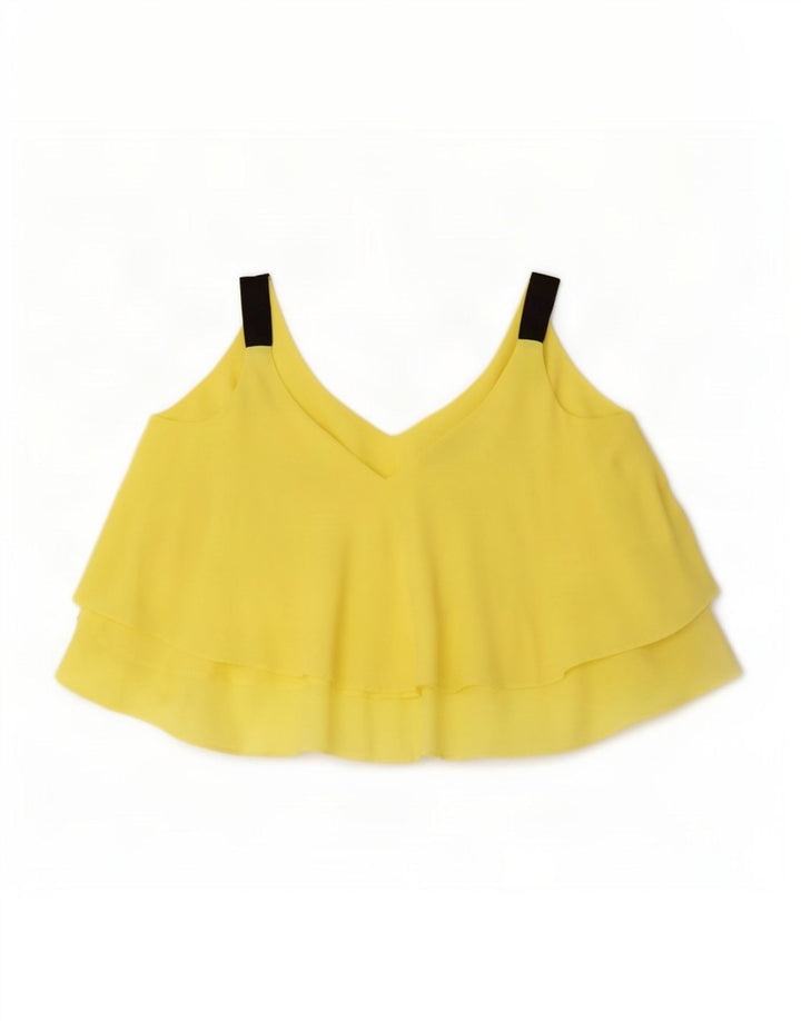 Canottiera oversize da donna Zara UK 10 piccola in poliestere giallo