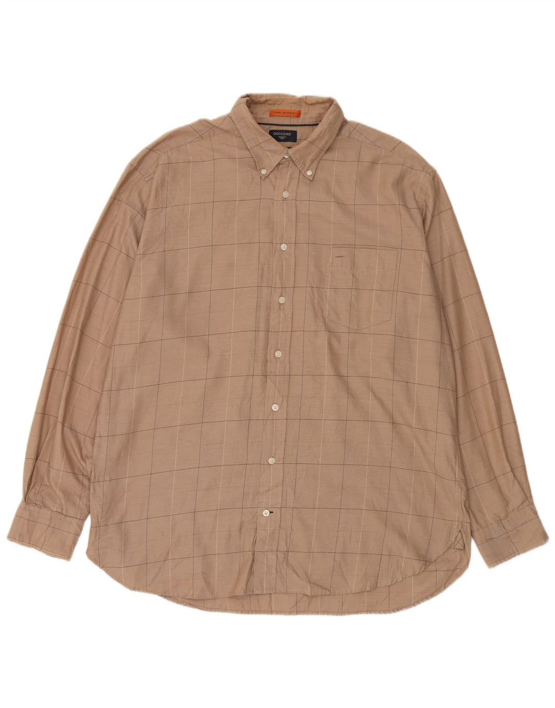 Camicia alta da uomo Dockers XL in cotone a quadri marrone