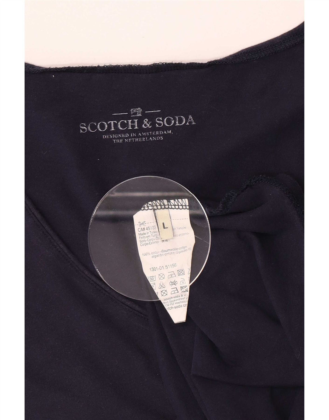 T-shirt da uomo Scotch & Soda Top grande in cotone blu navy