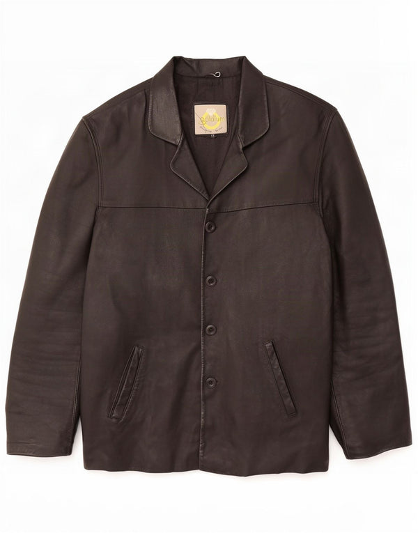 Giacca in pelle vintage da uomo UK 40 grande nera