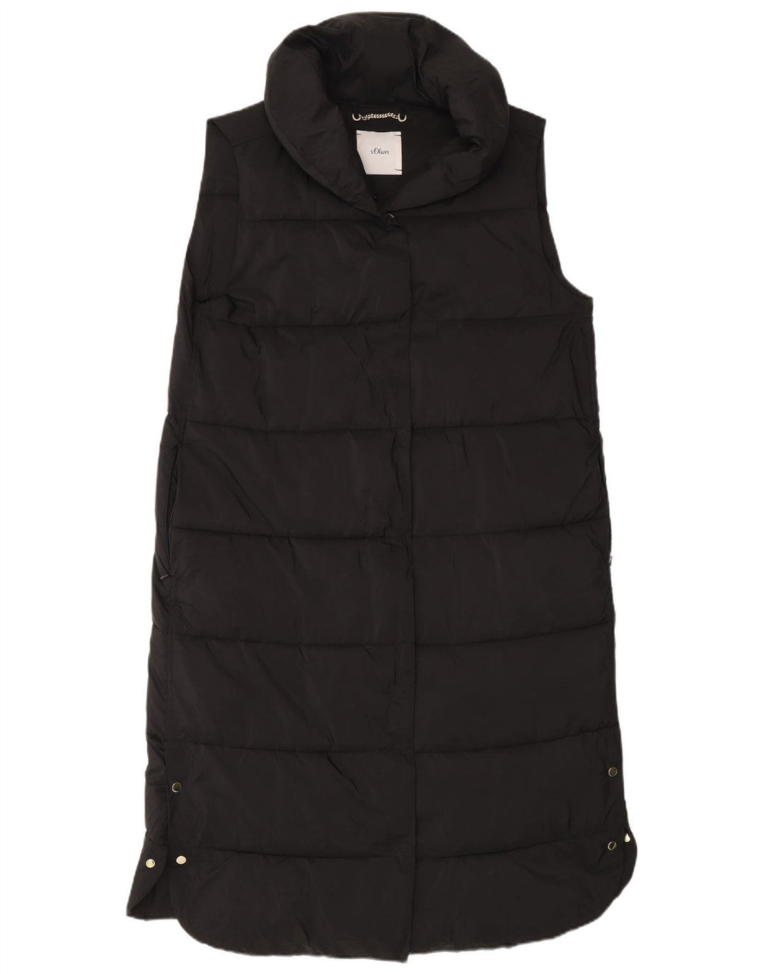 Cappotto imbottito senza maniche da donna S.Oliver UK 12 poliestere nero medio