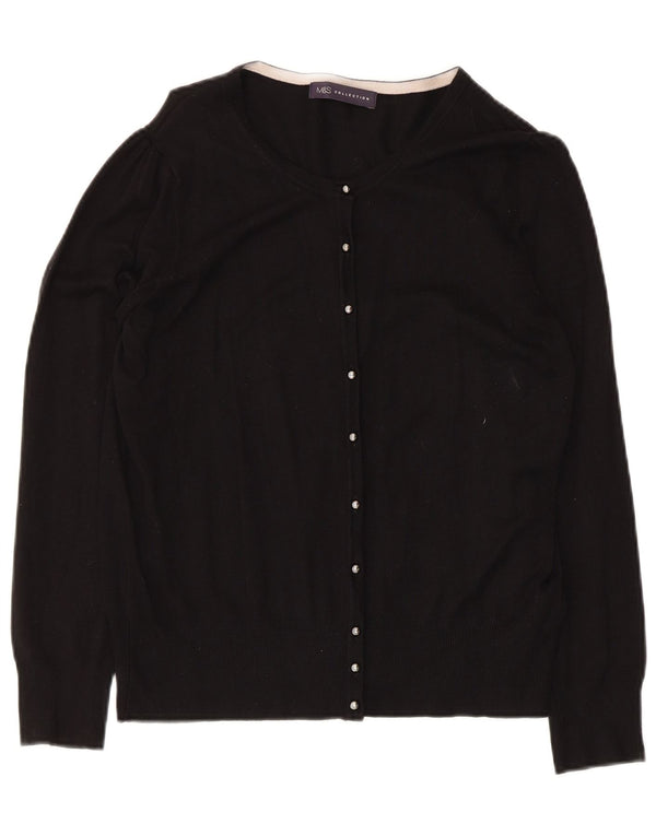 Maglione cardigan da donna Marks & Spencer UK 14 Viscosa nera media