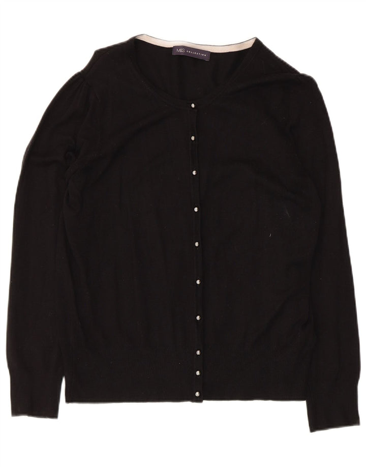 Maglione cardigan da donna Marks & Spencer UK 14 Viscosa nera media