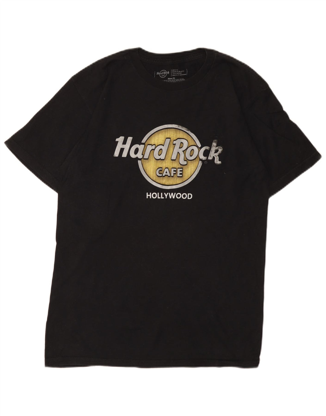 T-shirt con grafica Hollywood da uomo Hard Rock Cafe, cotone nero medio