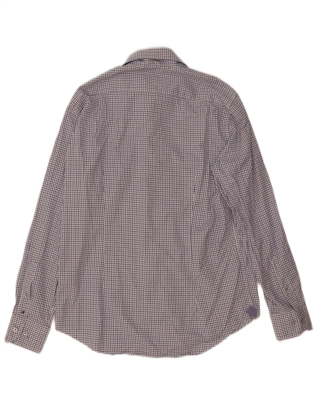 Camicia aderente da uomo Tommy Hilfiger taglia 41/16 grande motivo a quadri blu