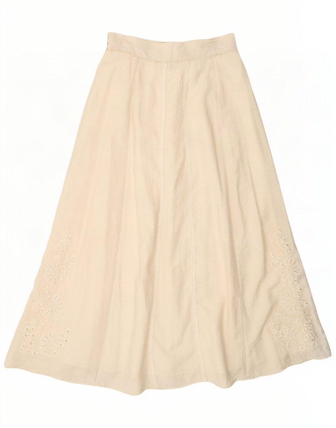 Gonna lunga da donna Zara media W28 bianco sporco floreale