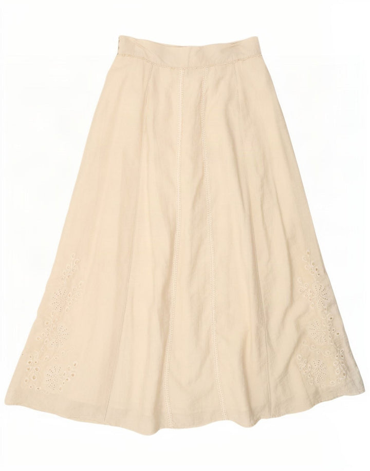 Gonna lunga da donna Zara media W28 bianco sporco floreale