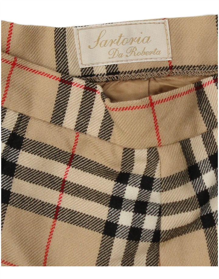 Gonna a tubino vintage da donna W30 a quadri beige medio