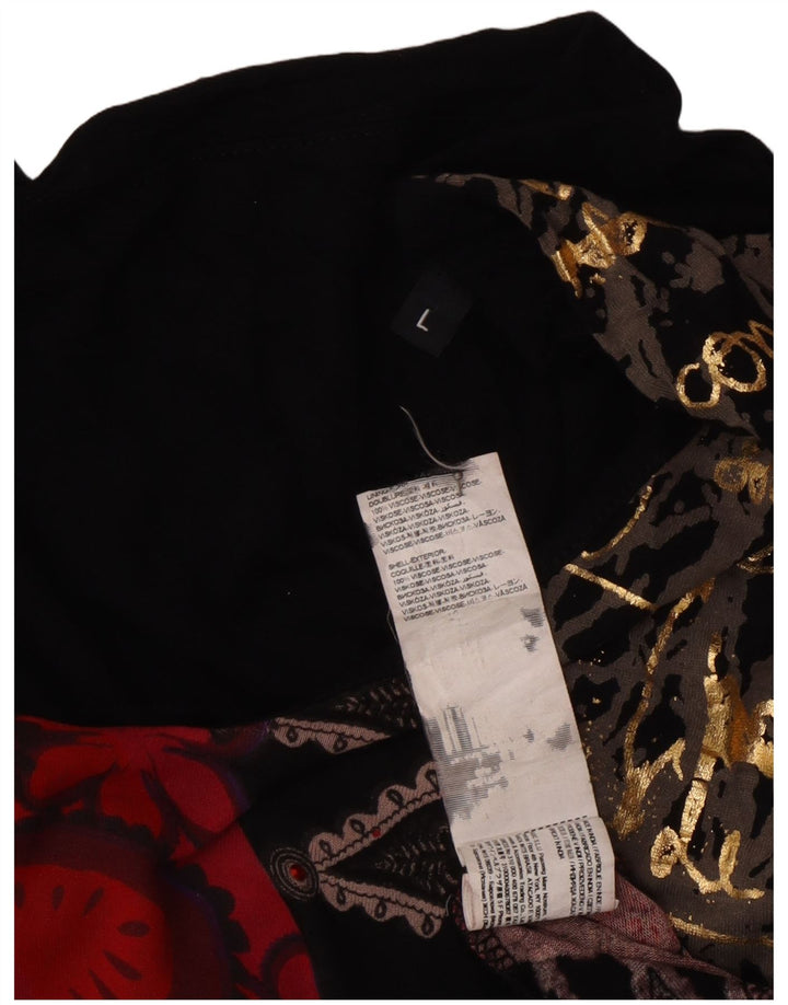 Abito lungo da donna con motivo astratto di design UK 14 grande multicolore