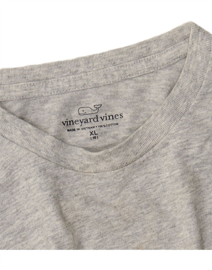 VINEYARD VINES T-shirt grafica per ragazzi 15-16 anni XL Blocco colore grigio