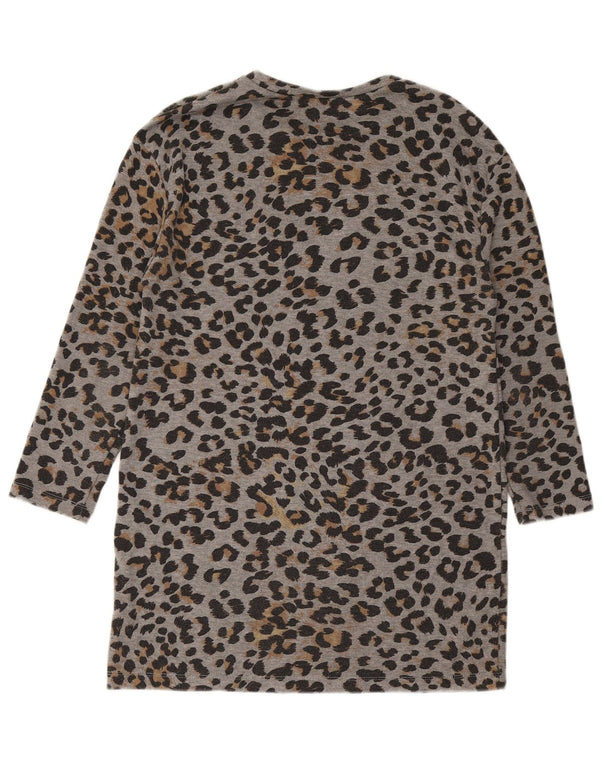 Abito T-shirt Trafaluc da donna Zara UK 12 grigio medio stampa animalier